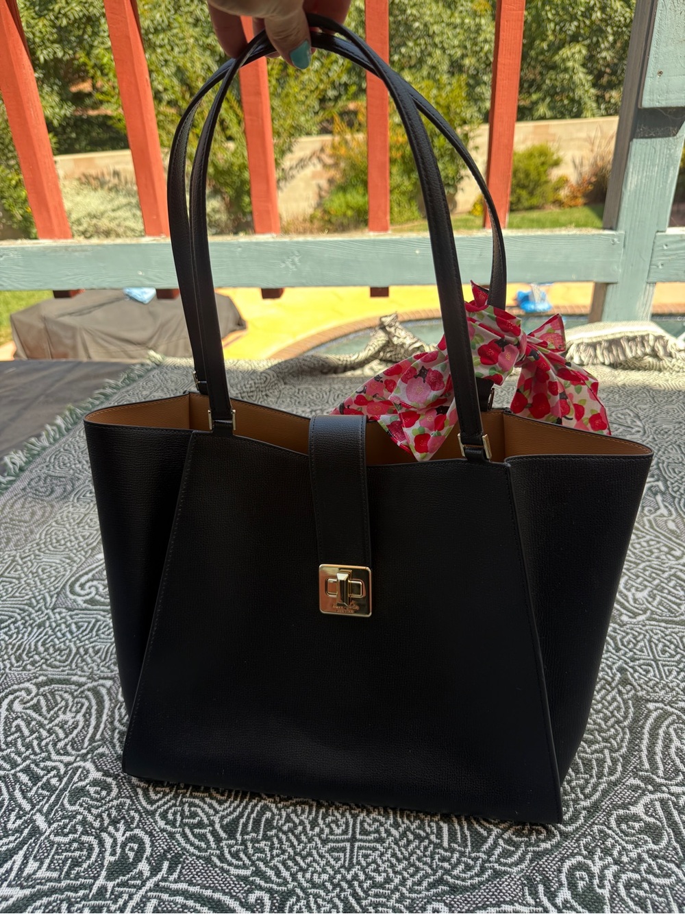 New Large Kate Spade Phoebe Tote Bag Black Leather - Picture 8 of 9